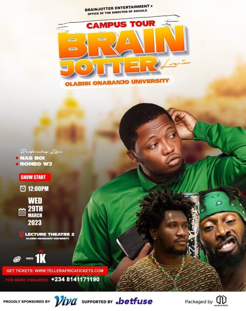 Brain Jotter Set To Begin Campus Tour in Olabisi Onabanjo University on March 29