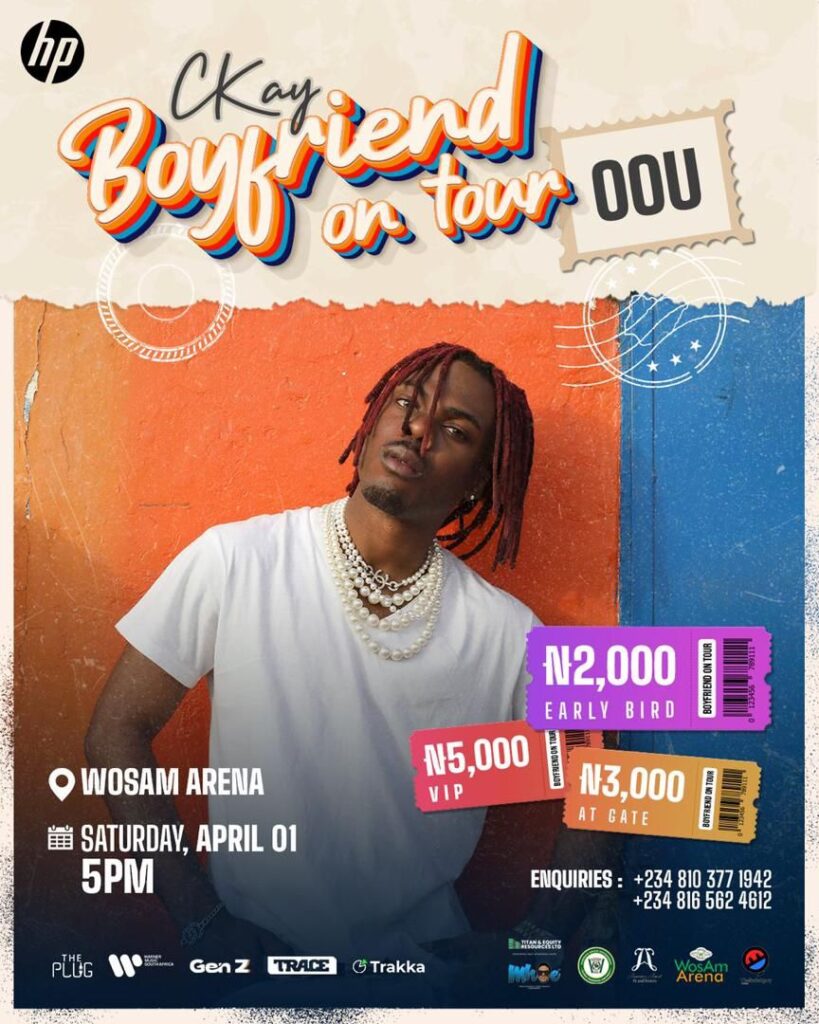 Ckay Set to Storm OOU for (Boyfriend On Tour) Campus Visit on April 1