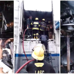 Lagos Fire Service battles fire outbreak at Construction Site