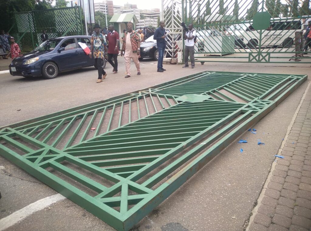 NLC: Senate intervenes, protests suspended for 1 week, as workers break National Assembly Gate