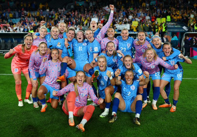 England players celebrating after the match