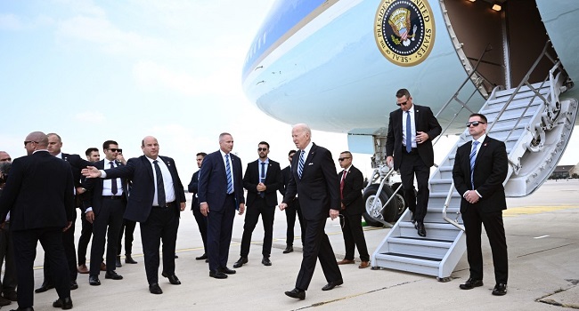 US President Biden arrives Israel on Solidarity Visit, as Hamas War continues