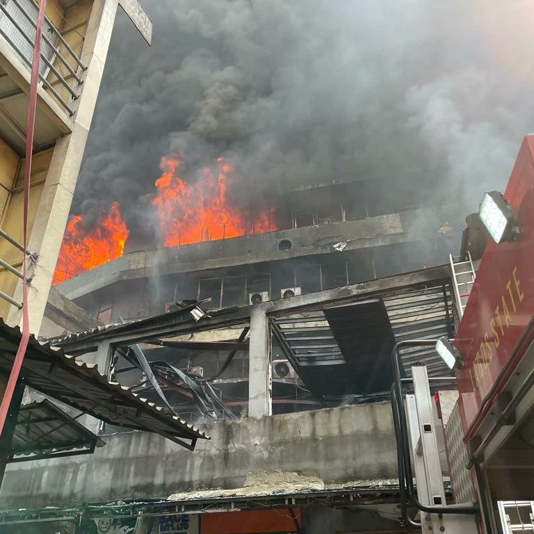 Fire Guts 14-Story Building in Lagos Island