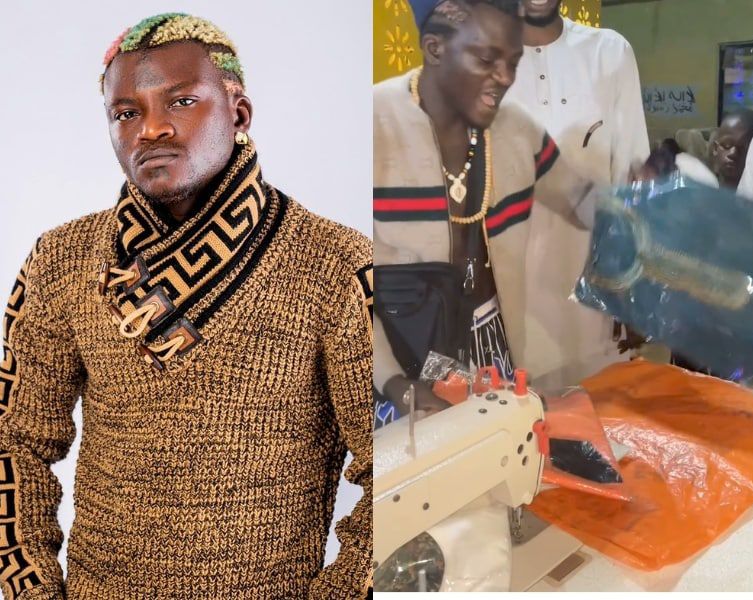 Portable gifts sewing machine to fan who made clothes for him