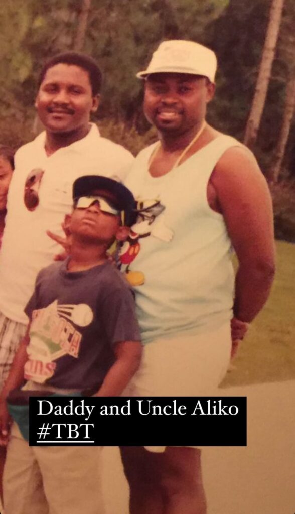 Davido shares Throwback of him, dad and Dangote in it