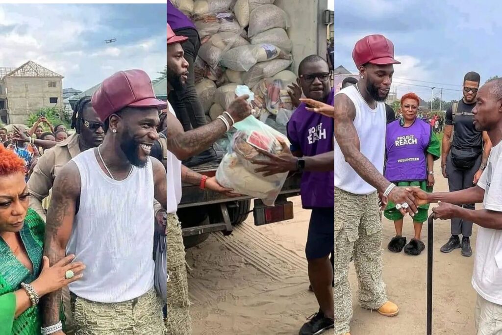 Burna Boy and mother, Bose Ogulu distribute free food items in Port Harcourt