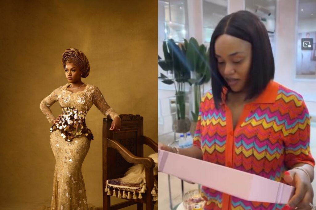 Chioma Emotional As She Sees Her Wedding Dress For The First Time