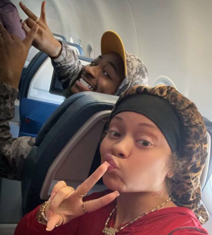 US rapper, Latto bumps into Davido on a plane