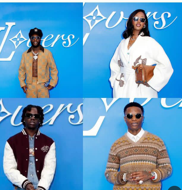 Check out some Afrobeats stars at the Louis Vuitton Paris fashion week