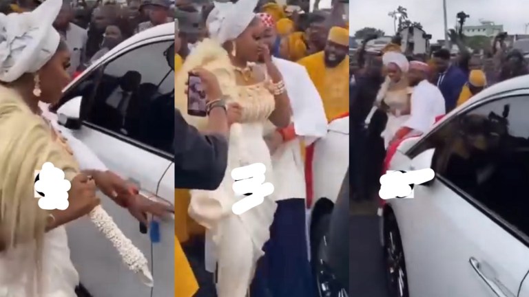 CHIVIDO: Davido surprises Chioma with a brand new Car at wedding venue