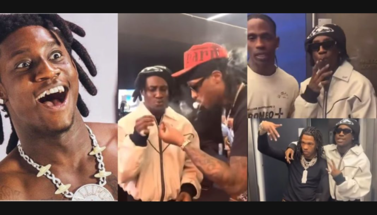 Shallipopi meets Travis Scott, Lil baby, and future at backstage of London concert