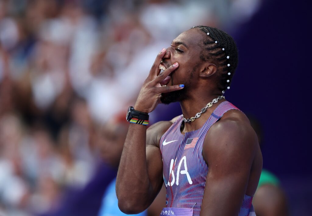 Noah Lyles wins Olympics 100m final by 0.005sec