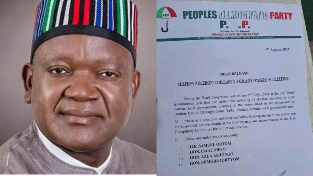 PDP Suspends Benue Ex-Governor Ortom, Three Others For Anti-Party Activities