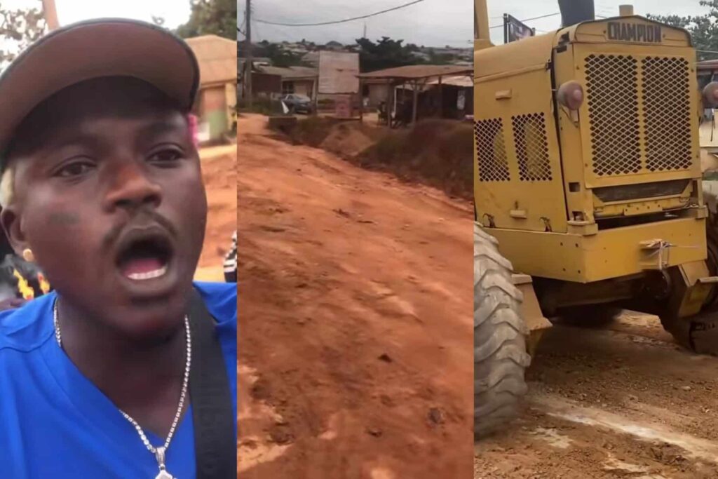 Portable praised as he repairs the road in Sango