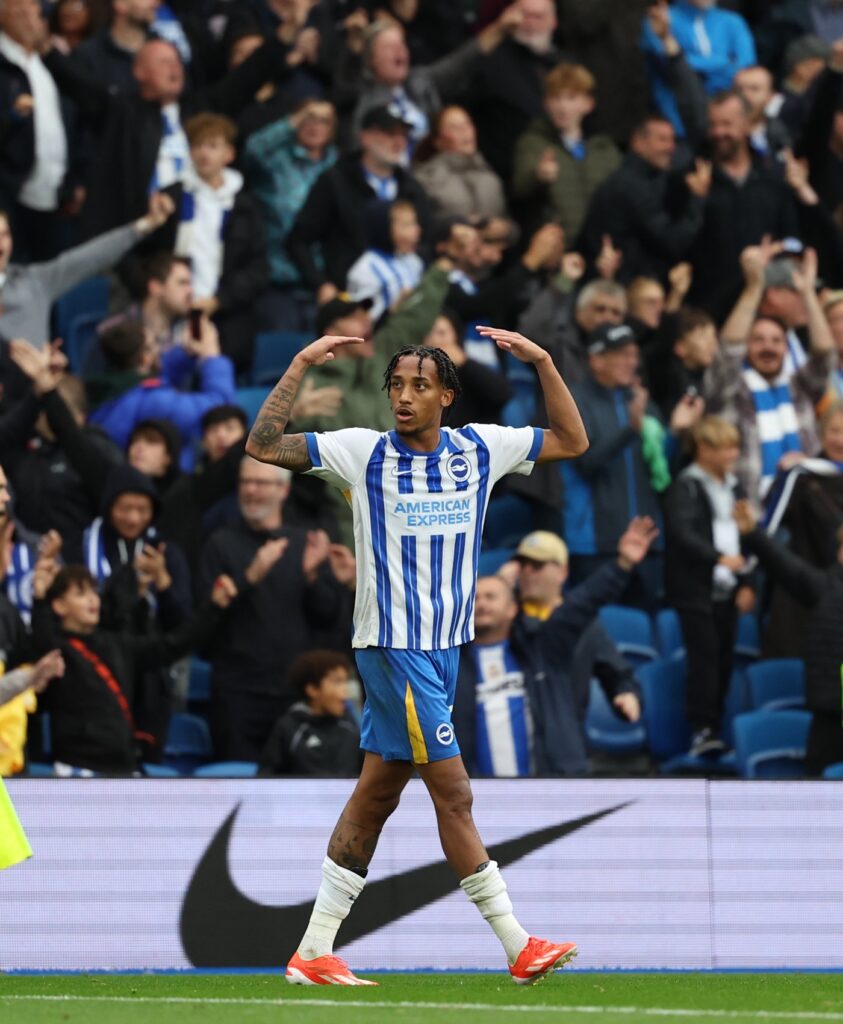 Joao Pedro’s late goal clinches a 2-1 victory for Brighton against Manchester united