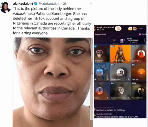 Face of woman threatening to kill Nigerians in Canada revealed