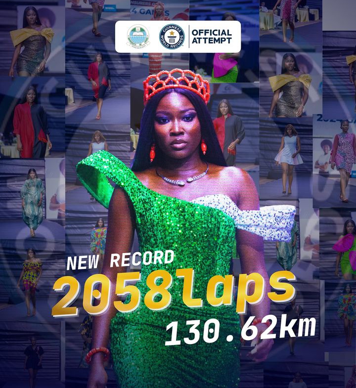 Ololade Ayelabola Sets New Guinness World Record for Longest Catwalk Distance at 130.62 km