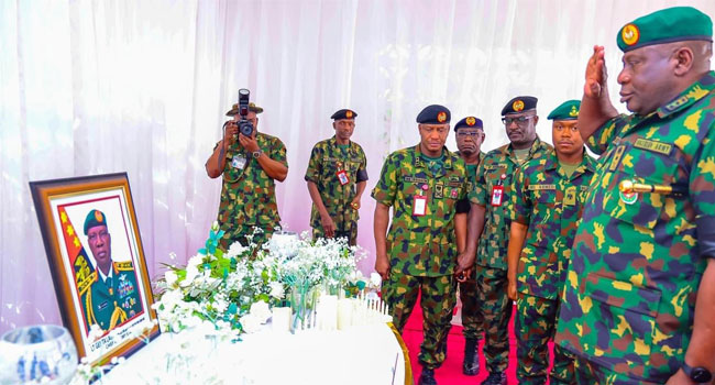 Acting Army Chief Olufemi Oluyede Pays Condolence Visit to Widow of Late COAS Taoreed Lagbaja