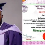 UNIBEN Graduate with 4.80 CGPA Receives ₦5,000 Award from School