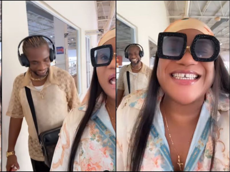 Nkechi Blessing Shares Video of Speed Darlington Admiring Her Backside at the Airport