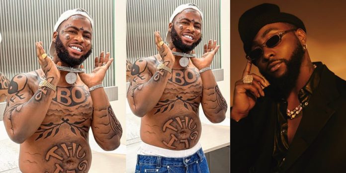 Trinity Guy Tattoos Davido’s Name Across His Body in Bold Fan Tribute