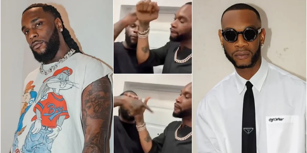 Burna Boy and D’Prince’s Mysterious Handshake Sets Social Media Abuzz